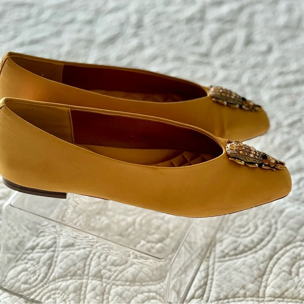 Birdies Satin Flats with Jeweled Beetle - Picture 2 of 5